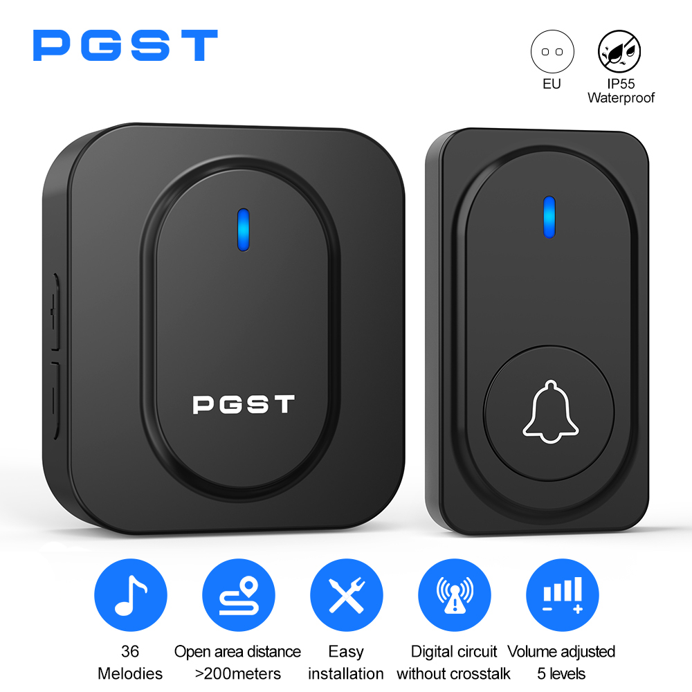 Outdoor Lighting Install - PGST Wireless Doorbell 36 Chimes LED