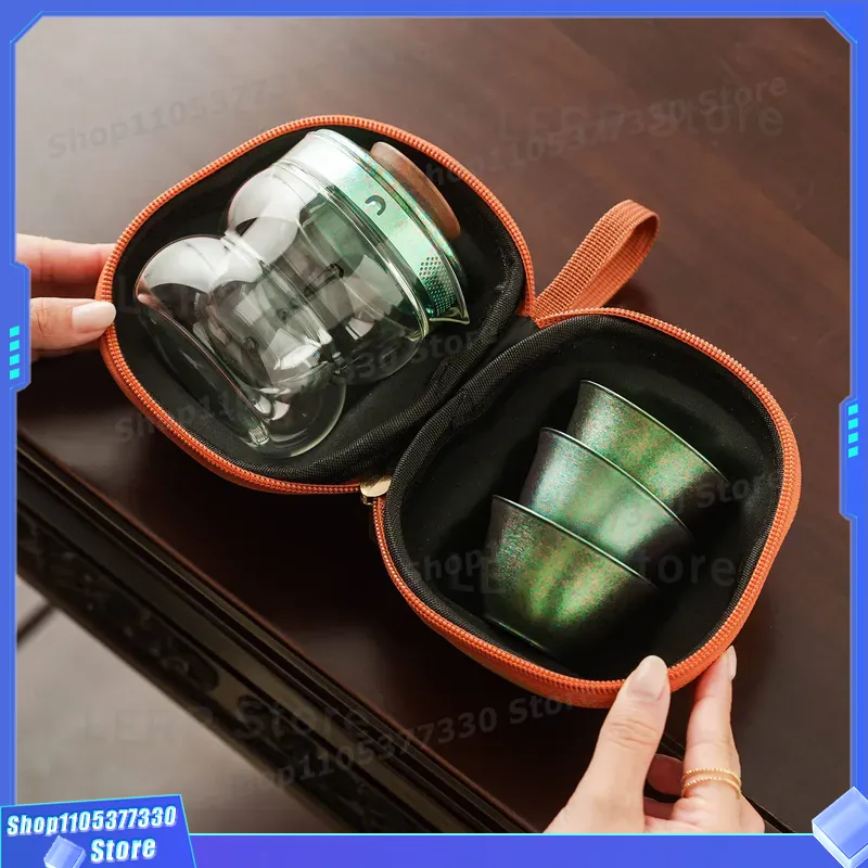 Outdoor Lighting Expressions - Pure Titanium Fulu Teapot Set Portable