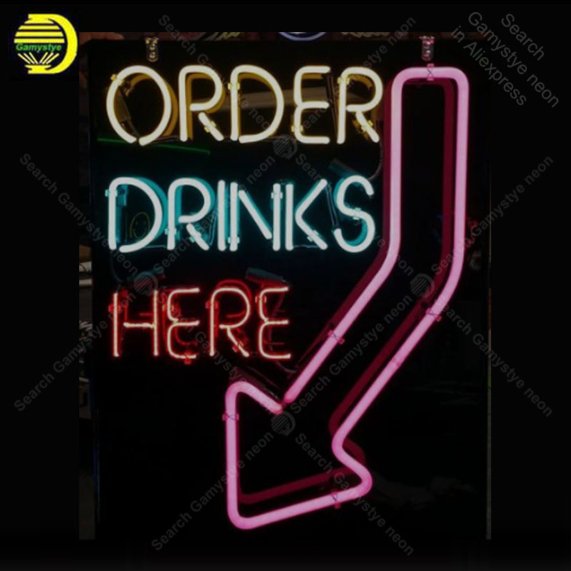 Outdoor Lighting Expressions - Neon Sign for Order Drink Here