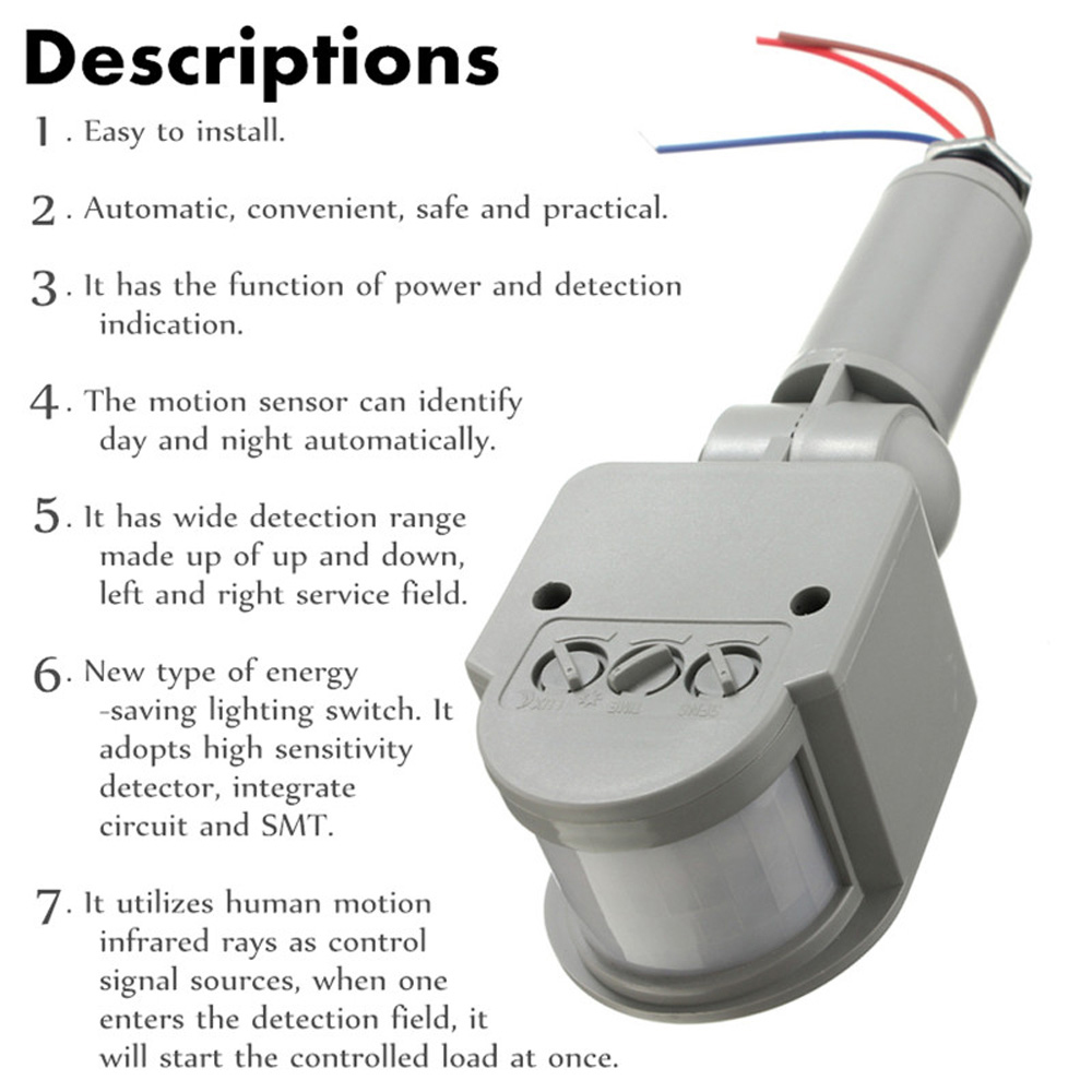 LED Motion Sensor 220V 110V 12 - Outdoor Lighting Volt ulasan dan harga