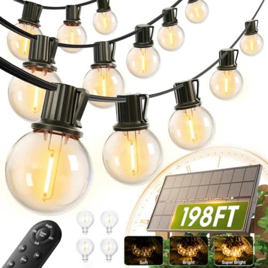 198Feet Solar String Lights Ou - Outdoor Lighting Install ulasan dan harga