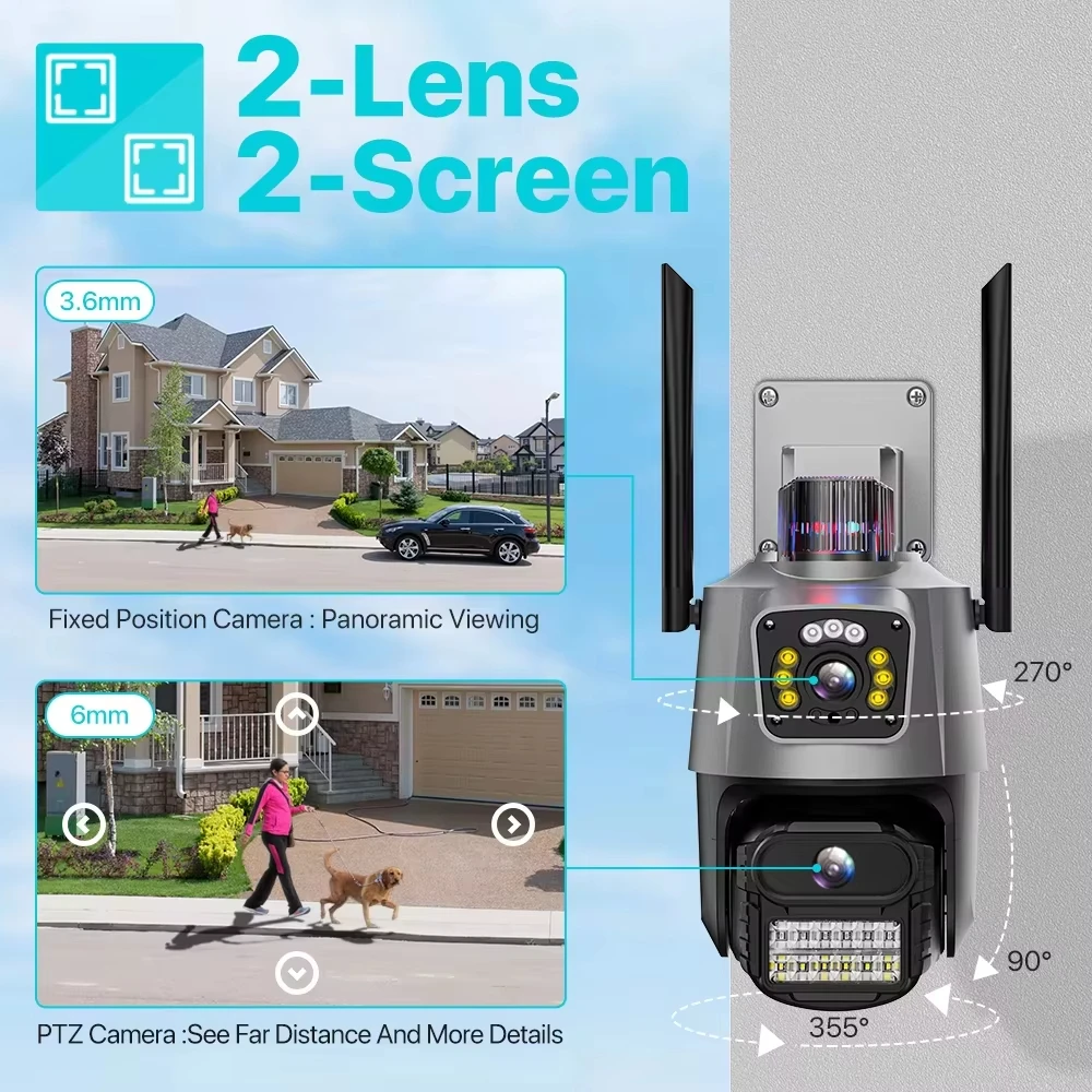 Outdoor Wifi PTZ Camera 4K 8MP - Outdoor Lighting No Electricity ulasan dan harga