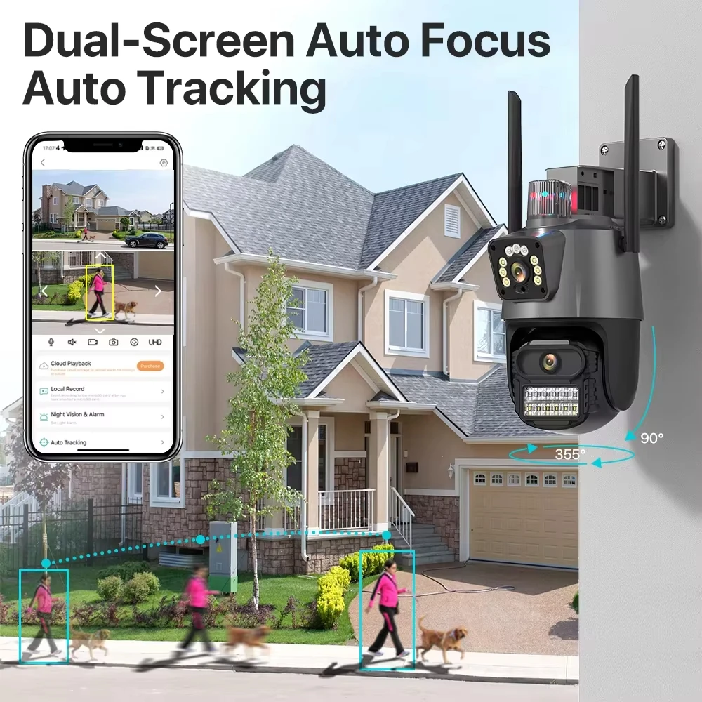 Outdoor Wifi PTZ Camera 4K 8MP - Outdoor Lighting No Electricity ulasan dan harga