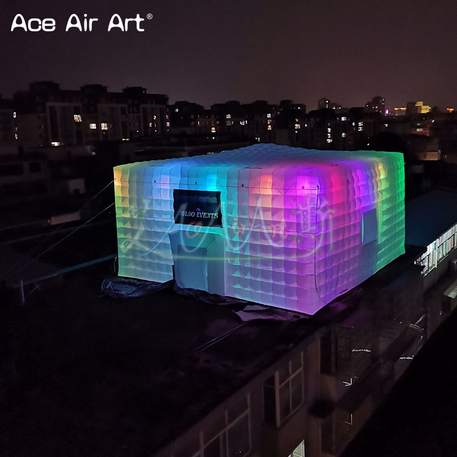 Inflatable Cube Tent with LED  - Outdoor Lighting No Outlet ulasan dan harga