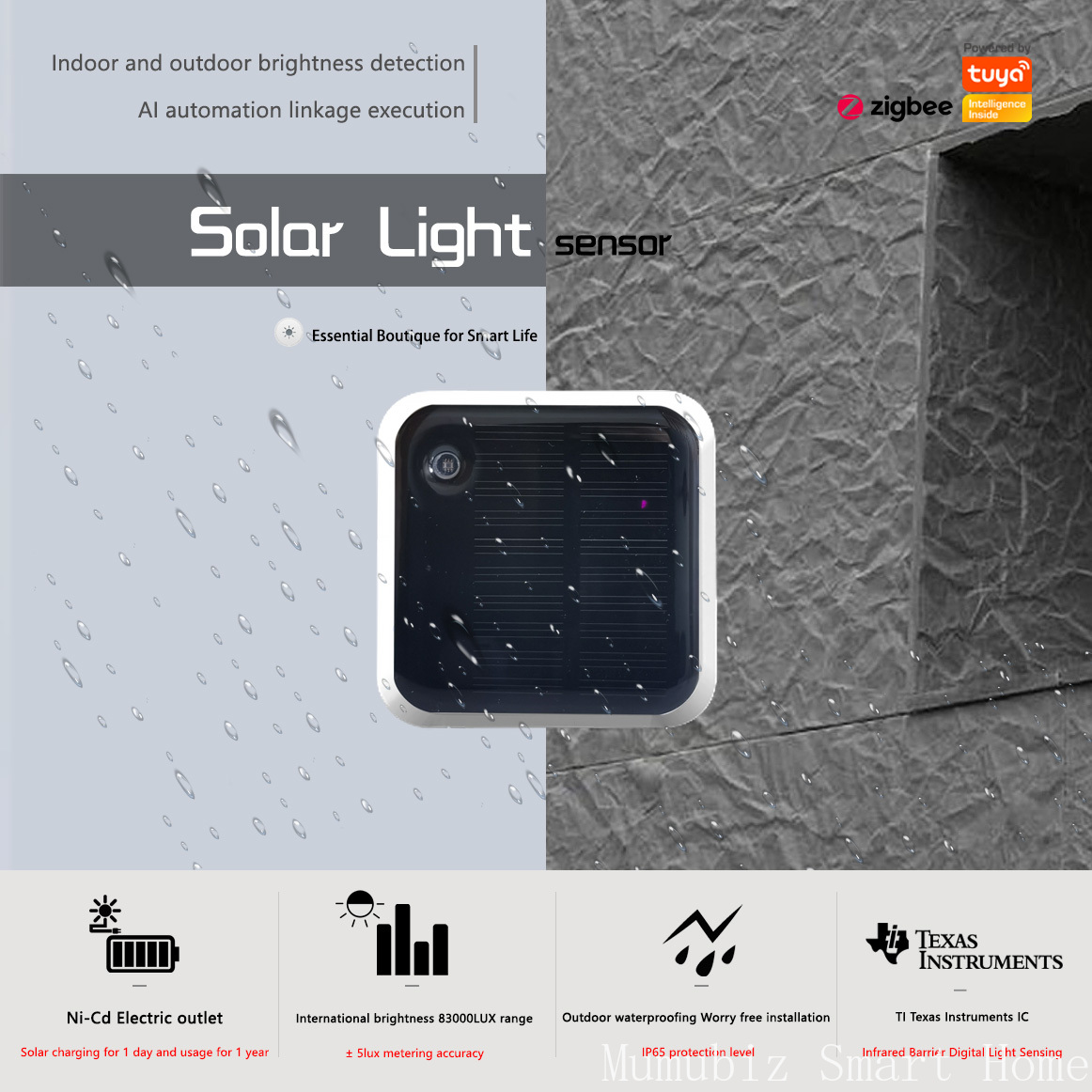 Tuya Zigbee Solar Light Sensor - Outdoor Lighting Install ulasan dan harga