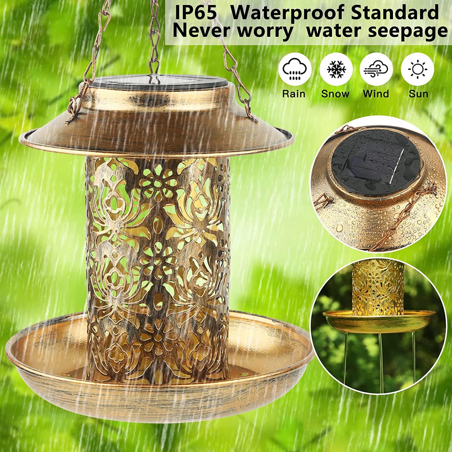 Solar Bird Feeder Metal Outdoo - Outdoor Lighting Ideas For Backyard ulasan dan harga