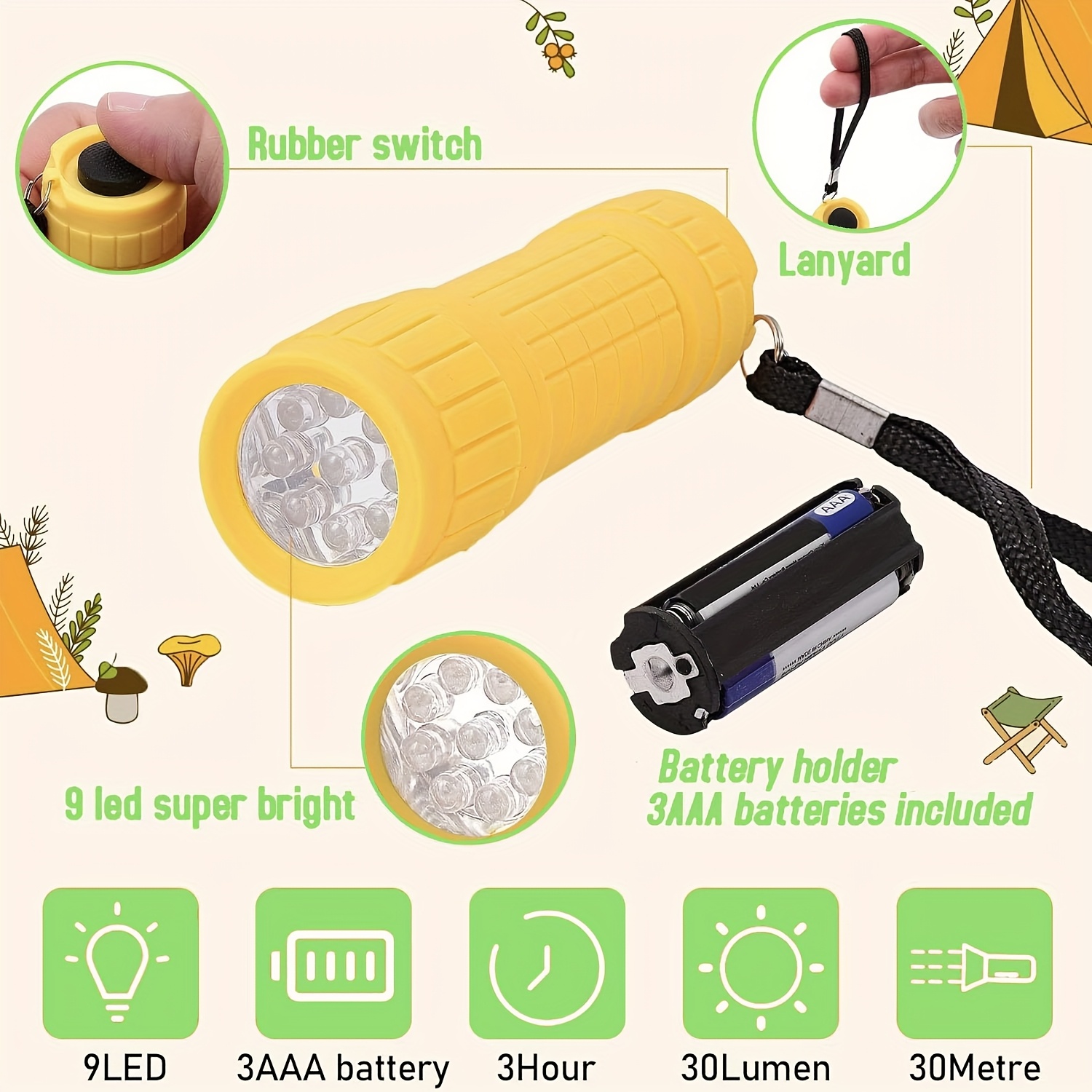 Mini Portable Flashlight Nine  - Outdoor Lighting Portable ulasan dan harga