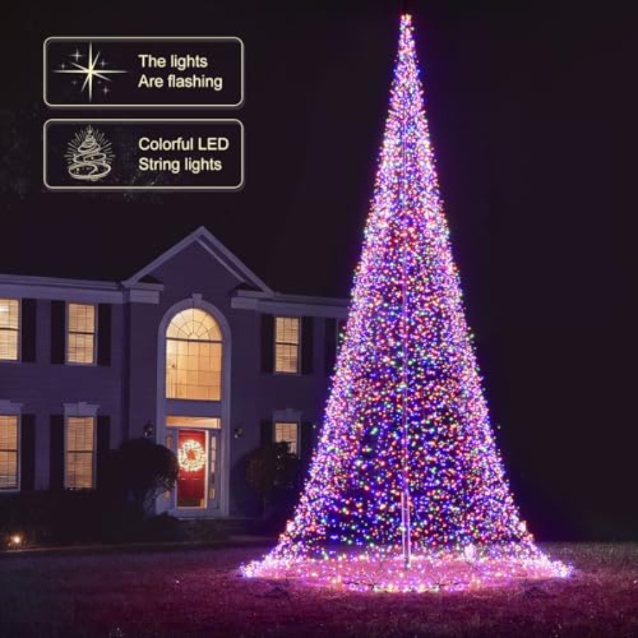 Outdoor Flagpole LED Christmas - Outdoor Lighting Install ulasan dan harga