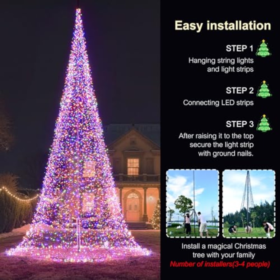 Outdoor Flagpole LED Christmas - Outdoor Lighting Install ulasan dan harga
