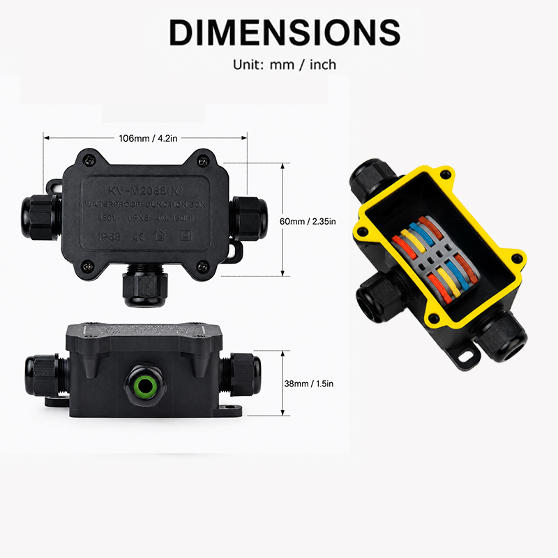 IP68 Waterproof Junction Box 2 - Outdoor Lighting Junction ulasan dan harga