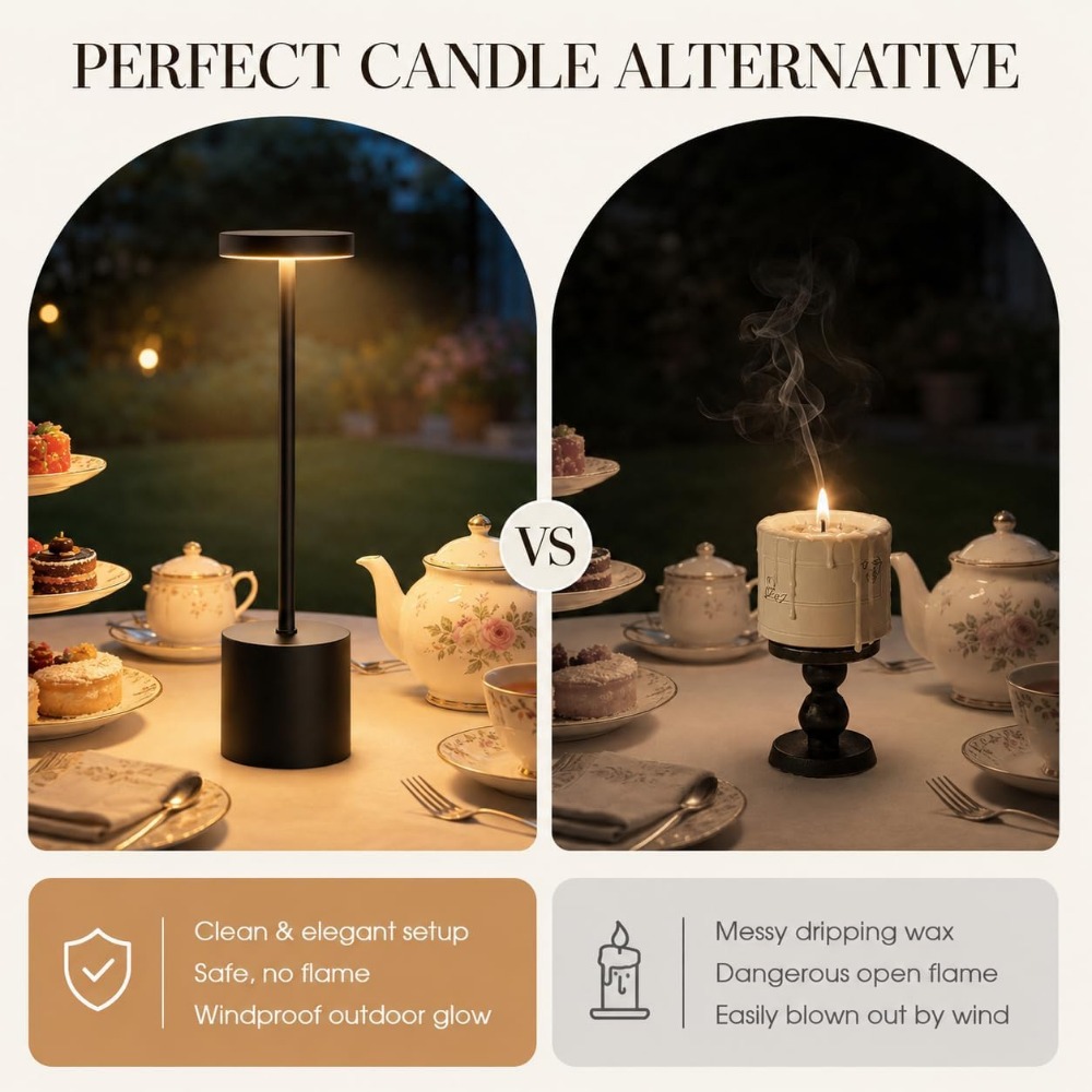 Cordless Table Lamp Set 5000mA - Outdoor Lighting Portable ulasan dan harga