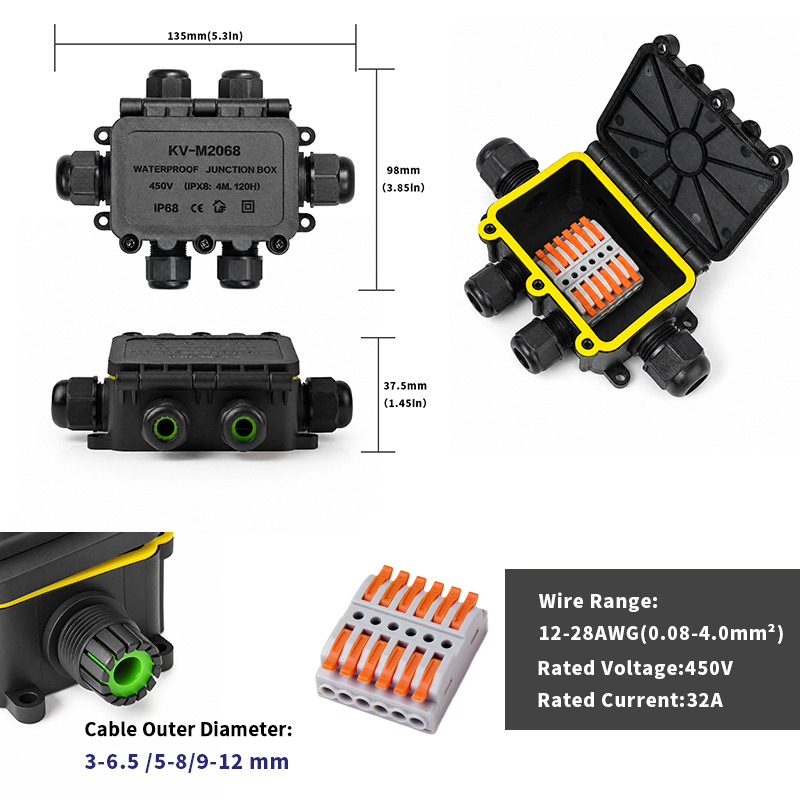 IP68 Waterproof Junction Box 2 - Outdoor Lighting Junction ulasan dan harga